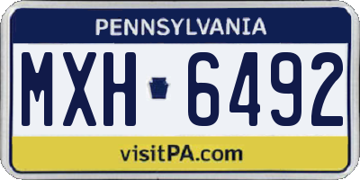 PA license plate MXH6492