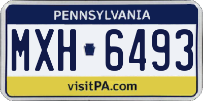 PA license plate MXH6493