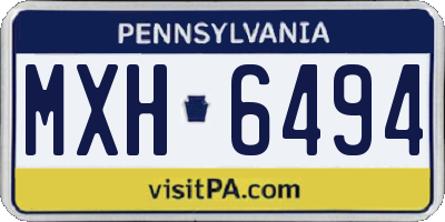 PA license plate MXH6494