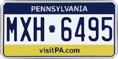 PA license plate MXH6495