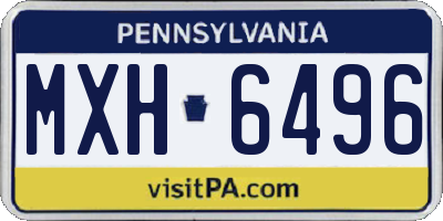 PA license plate MXH6496