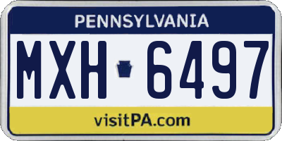 PA license plate MXH6497