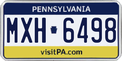 PA license plate MXH6498