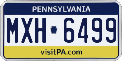 PA license plate MXH6499