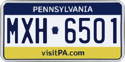PA license plate MXH6501