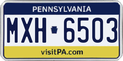 PA license plate MXH6503