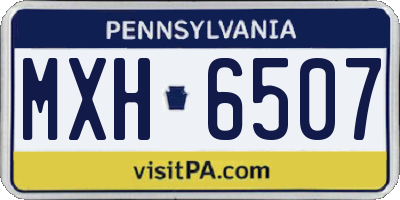 PA license plate MXH6507