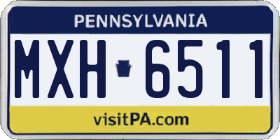 PA license plate MXH6511