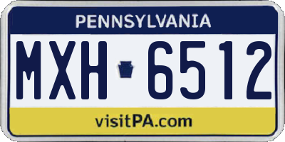 PA license plate MXH6512