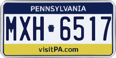 PA license plate MXH6517