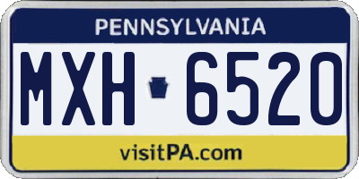PA license plate MXH6520