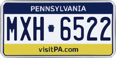 PA license plate MXH6522