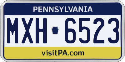 PA license plate MXH6523