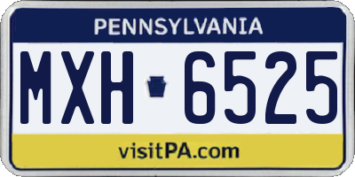 PA license plate MXH6525