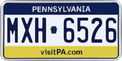 PA license plate MXH6526