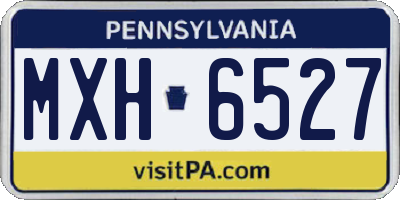 PA license plate MXH6527