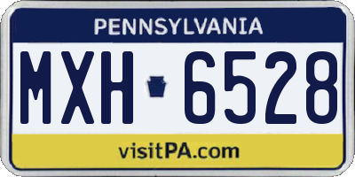 PA license plate MXH6528
