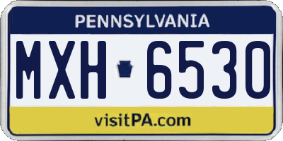 PA license plate MXH6530