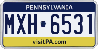 PA license plate MXH6531