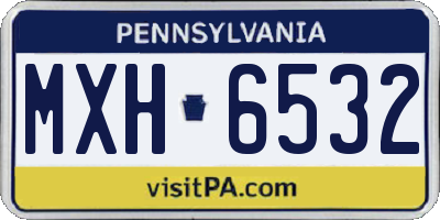 PA license plate MXH6532