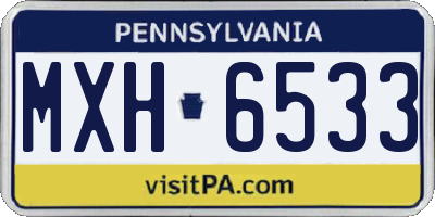 PA license plate MXH6533