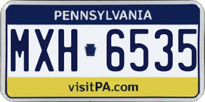 PA license plate MXH6535