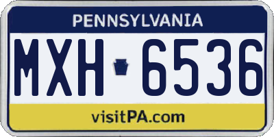 PA license plate MXH6536