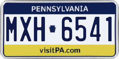 PA license plate MXH6541