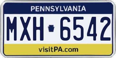 PA license plate MXH6542
