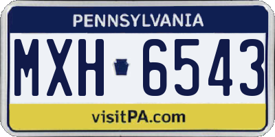 PA license plate MXH6543