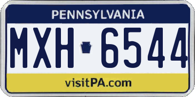 PA license plate MXH6544