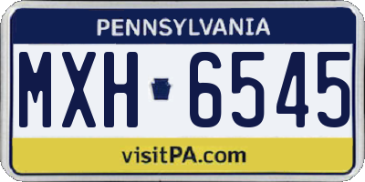 PA license plate MXH6545