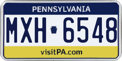 PA license plate MXH6548