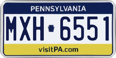 PA license plate MXH6551