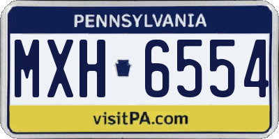 PA license plate MXH6554