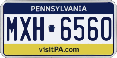 PA license plate MXH6560