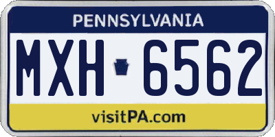 PA license plate MXH6562
