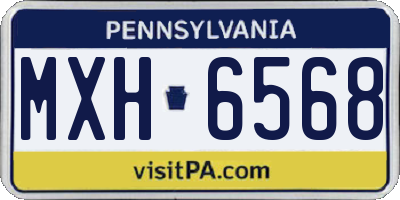 PA license plate MXH6568