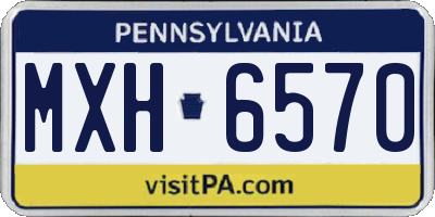 PA license plate MXH6570