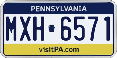 PA license plate MXH6571