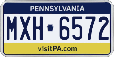 PA license plate MXH6572