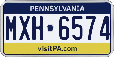 PA license plate MXH6574