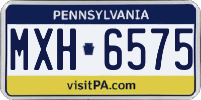 PA license plate MXH6575