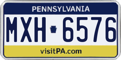 PA license plate MXH6576