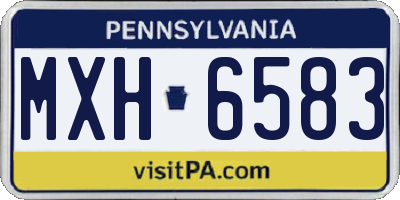 PA license plate MXH6583
