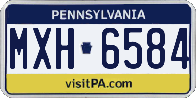 PA license plate MXH6584