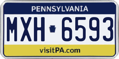 PA license plate MXH6593