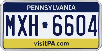 PA license plate MXH6604