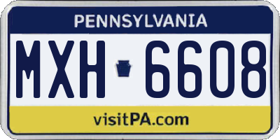 PA license plate MXH6608