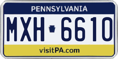 PA license plate MXH6610